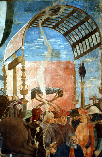 basilica di san francesco ad arezzo, cappella bacci, affreschi di piero della francesca