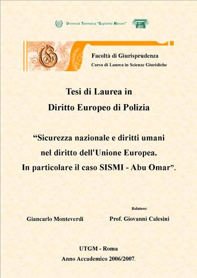 Sicurezza Nazionale e Diritti Umani