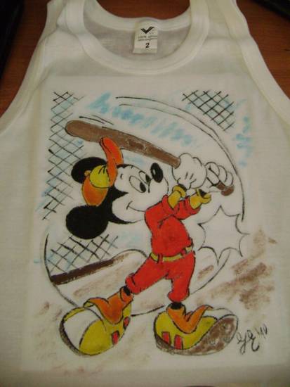 maglietta topolino baseball maglietta pitturata